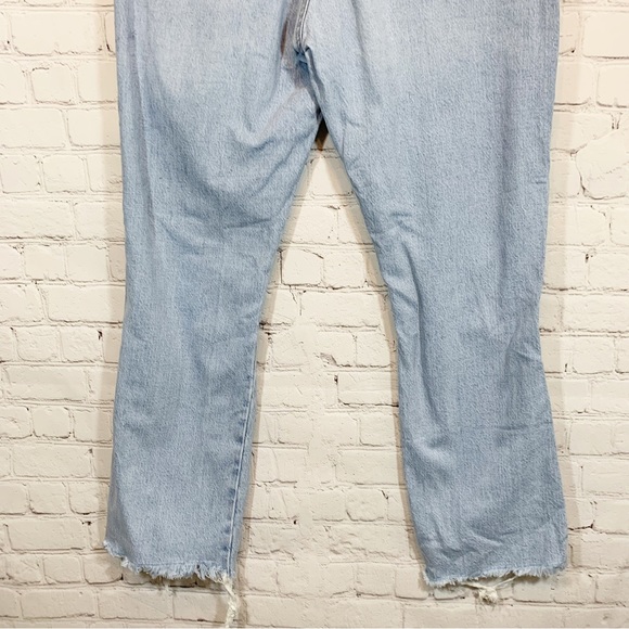 Zara Crop Jeans Hi rise Light Washed destroyed denim - Picture 6 of 7